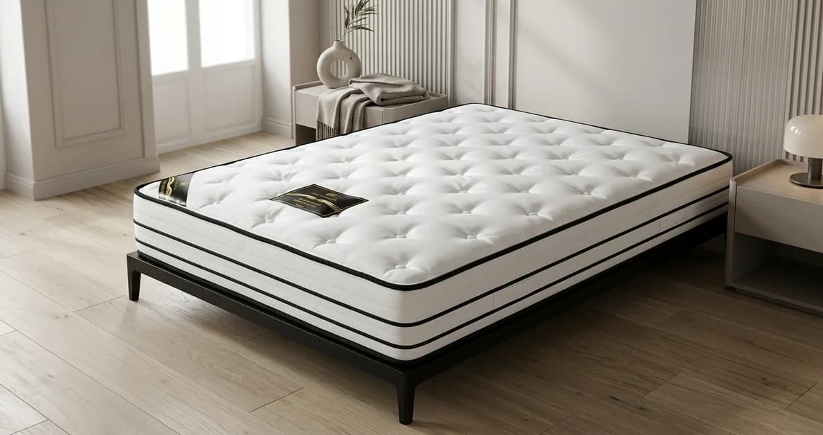 מזרן LUXURY לבן עם תפירת קפיטונאז׳